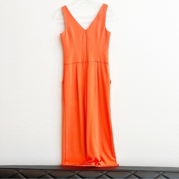 Trina Turk Women’s Crepe Jumpsuit Wide Leg Crop Orange Sleeveless V-Neck 0 - Picture 5 of 8